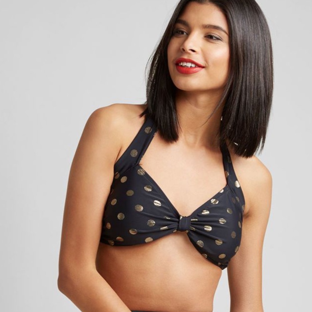 ModCloth Beach Blanket Bingo Halter Tie Bikini Top Size 12